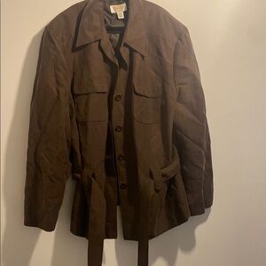 Talbots 18w Brown Button-Up Jacket